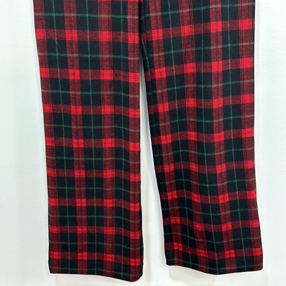 J Mclaughlin Womens Broderick Pant 4 Red Plaid Holiday Straight Leg Knit Career - Picture 5 of 8